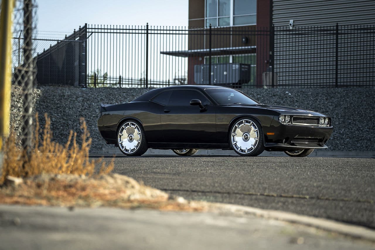 Front view of 2021 Dodge Challenger with wheels