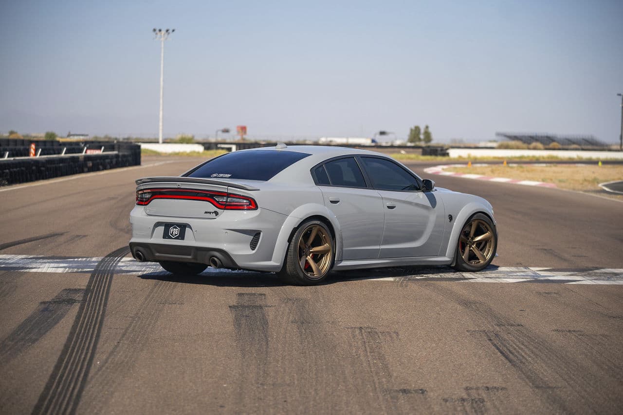 Side profile of 2021 Dodge Charger Hellcat with wheels