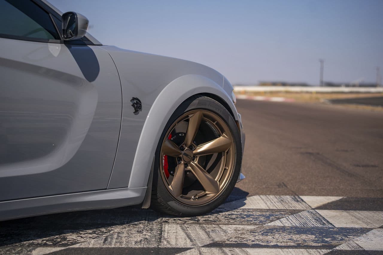 Detail view of 2021 Dodge Charger Hellcat with wheels
