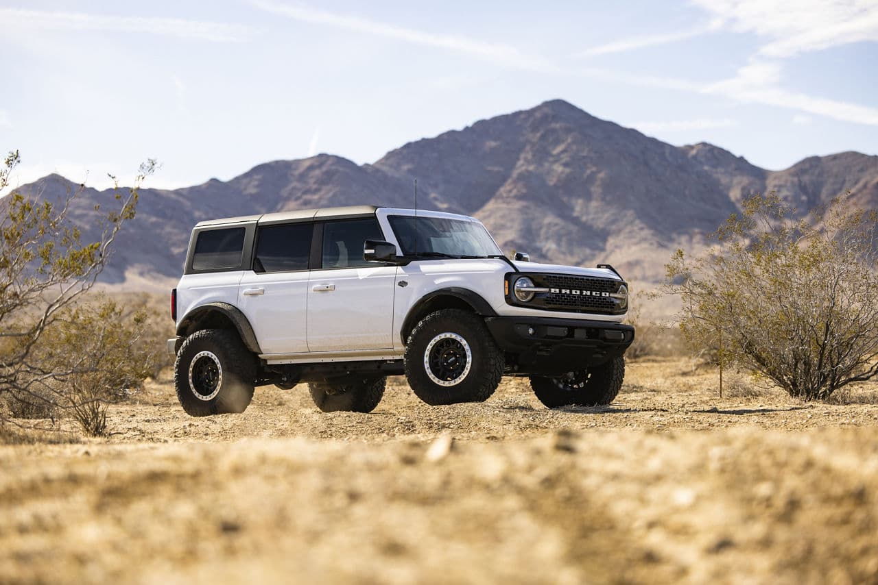 Front view of 2021 Ford Bronco Raptor with wheels