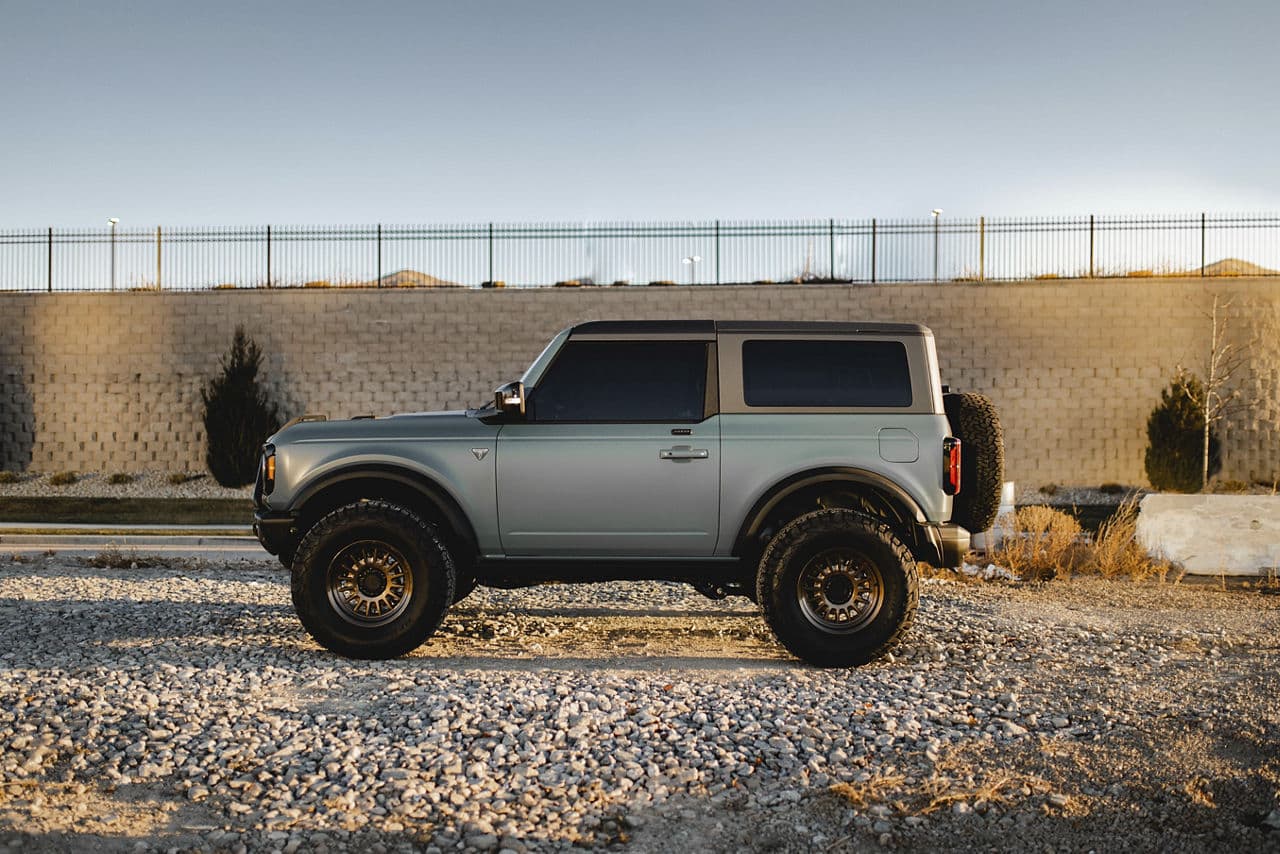 Side profile of 2021 Ford Bronco with truck suv wheels