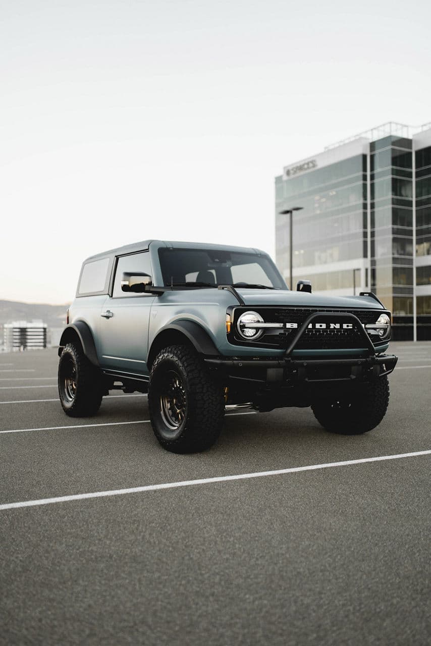 Detail view of 2021 Ford Bronco with truck suv wheels