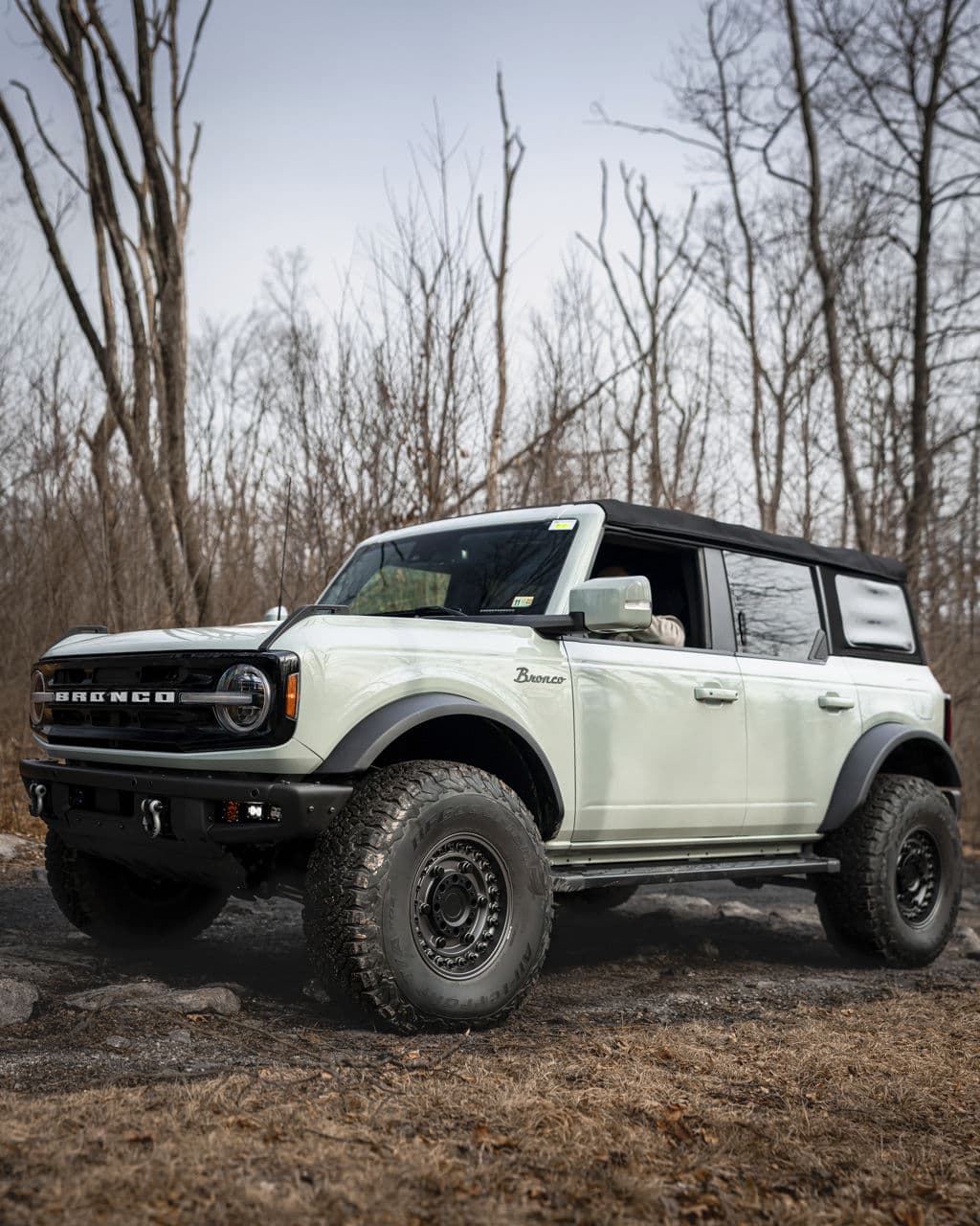 Interior of 2021 Ford Bronco with wheels