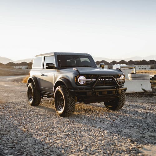 Detail view of 2021 Ford Bronco with wheels