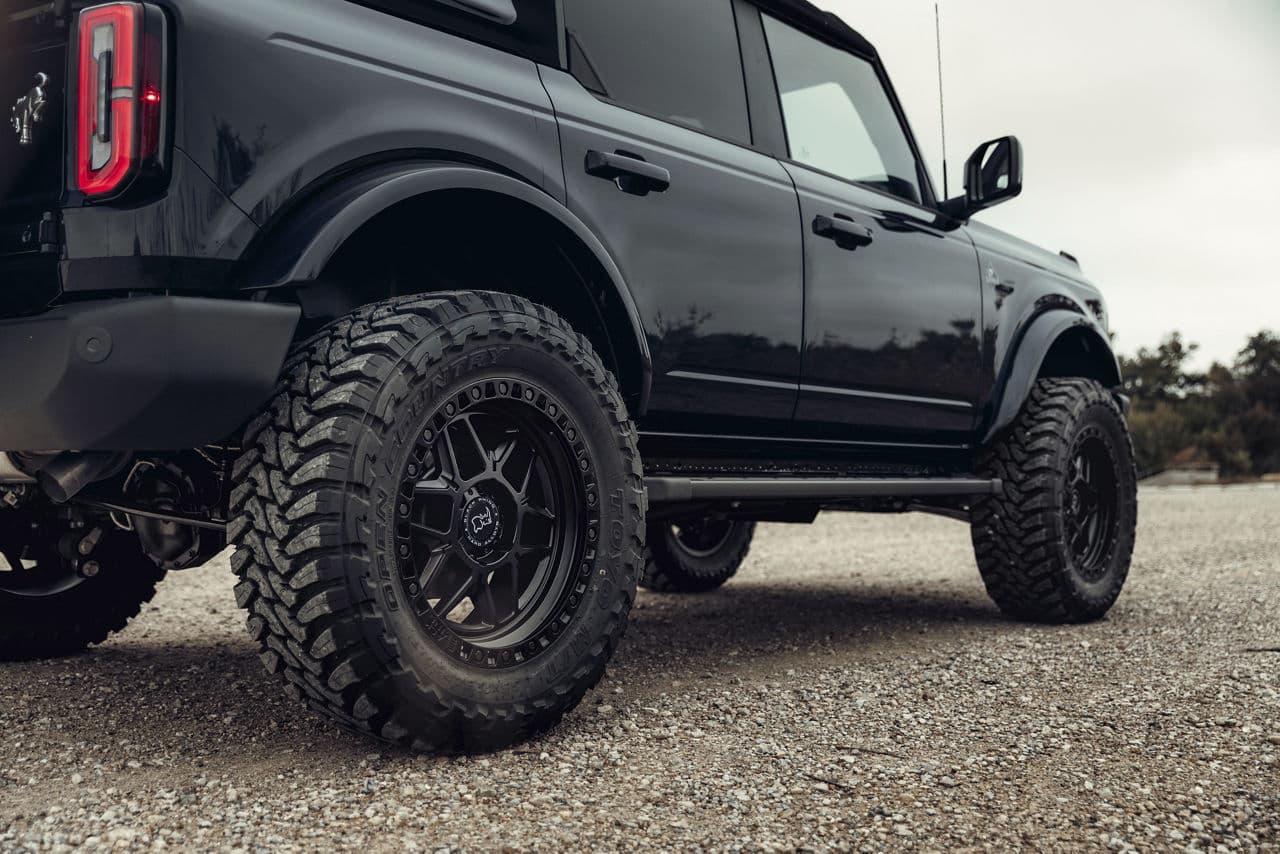 Detail view of 2021 Ford Bronco with wheels