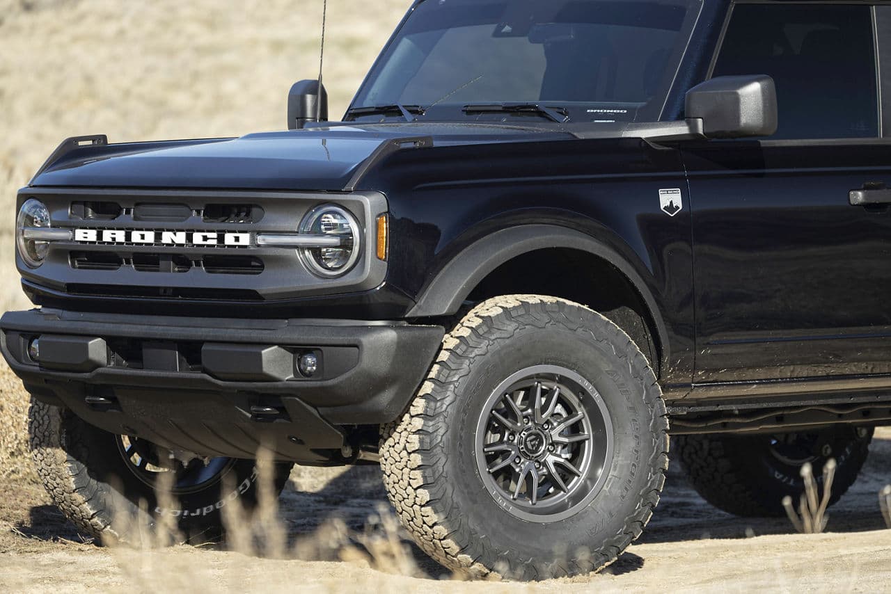 Interior of 2021 Ford Bronco with wheels