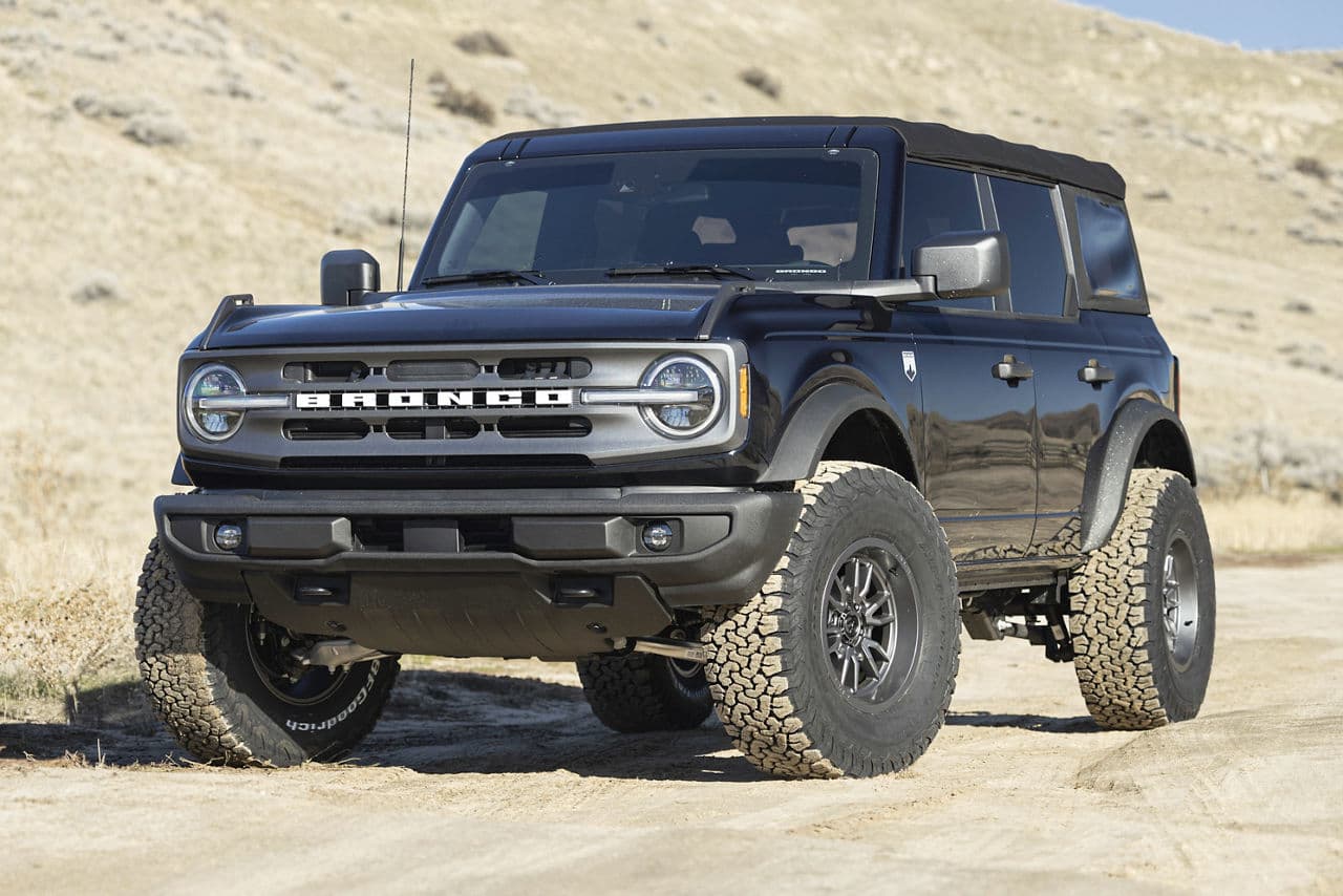 Detail view of 2021 Ford Bronco with wheels