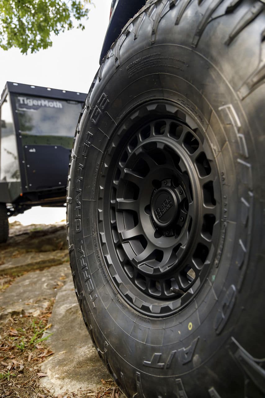 Detail view of 2021 Ford Bronco with wheels