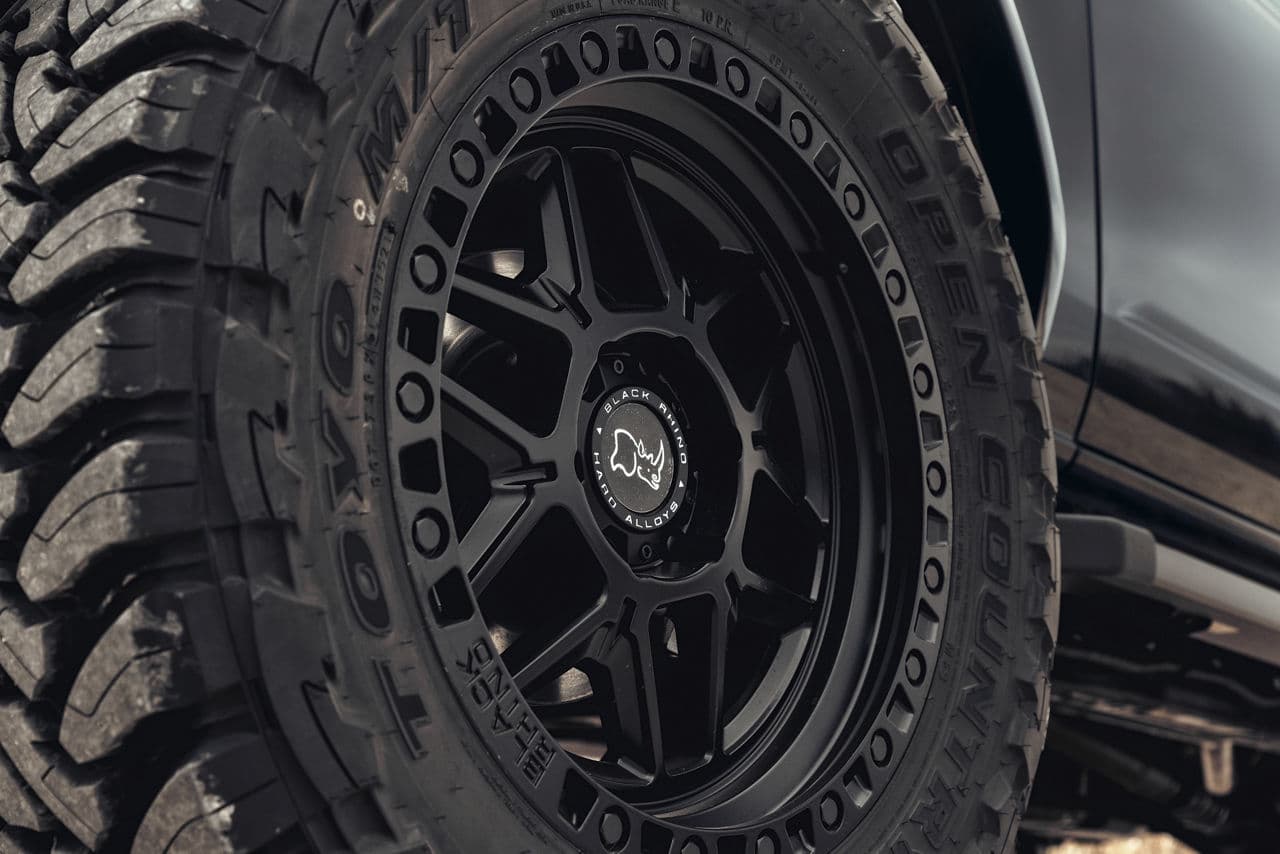 Rear view of 2021 Ford Bronco with wheels