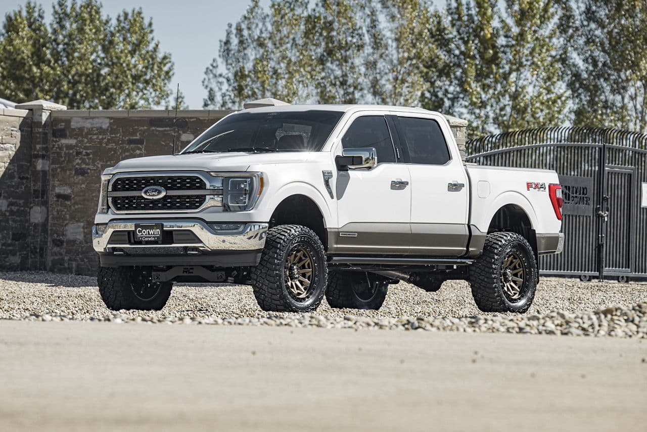 Front view of 2021 Ford F150 King Ranch with wheels