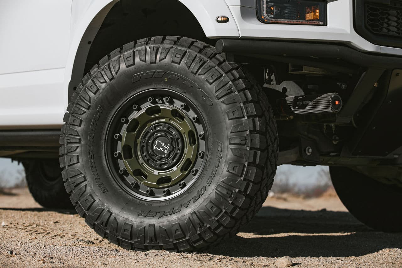 Interior of 2021 Ford F150 Raptor with wheels
