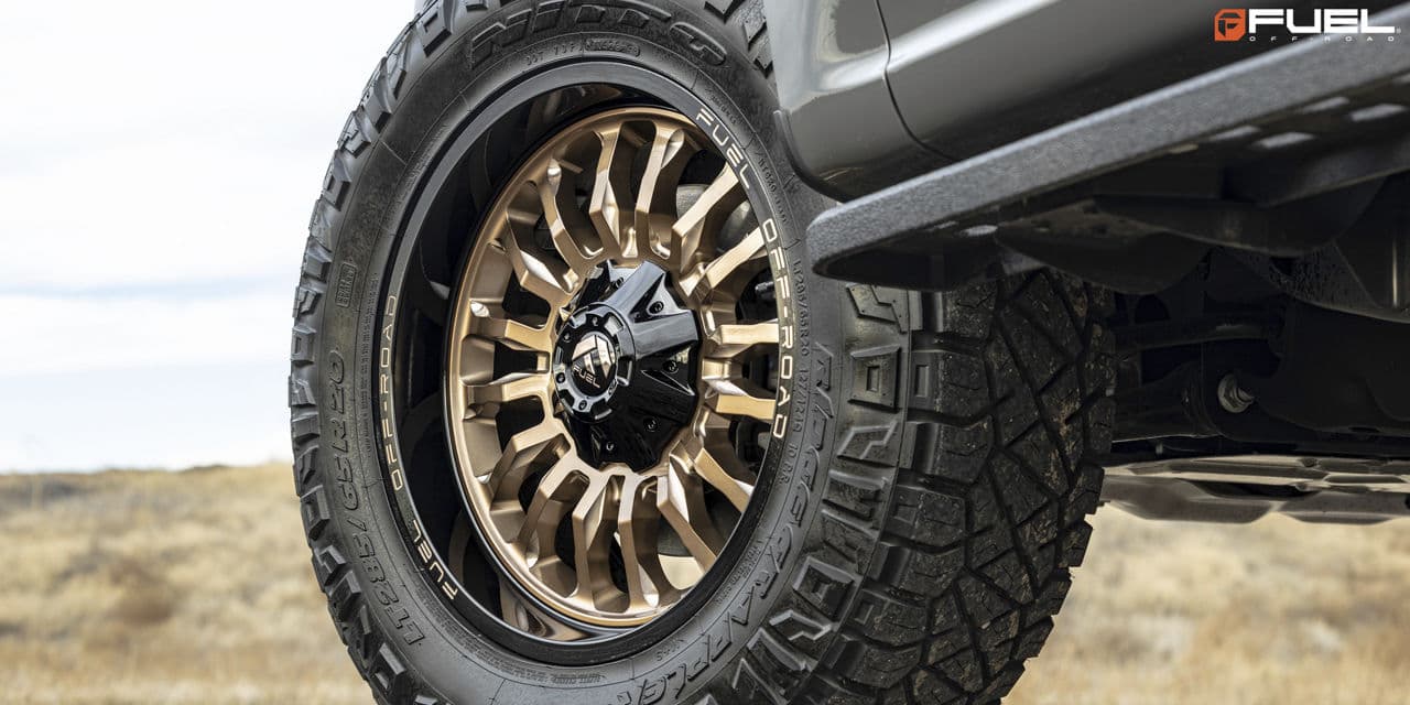 Rear view of 2021 Ford F150 Tremor with wheels