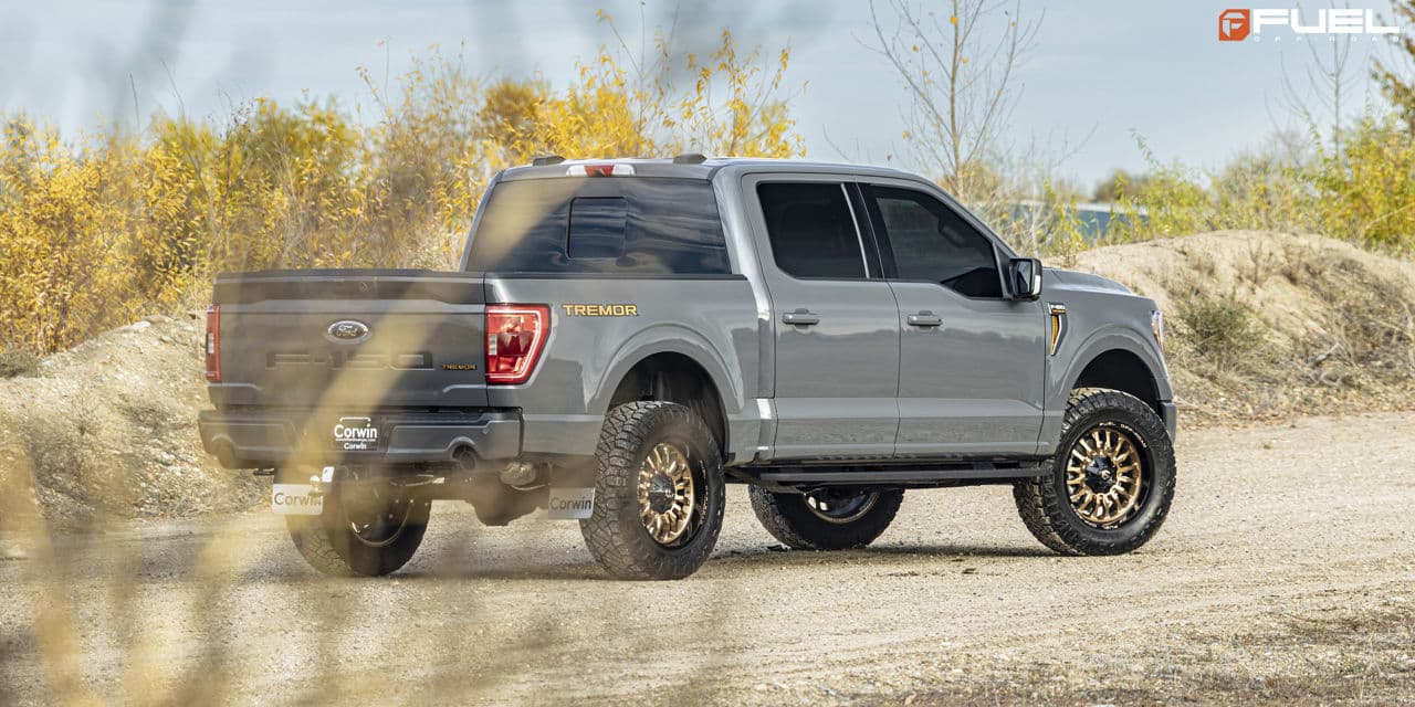 Interior of 2021 Ford F150 Tremor with wheels