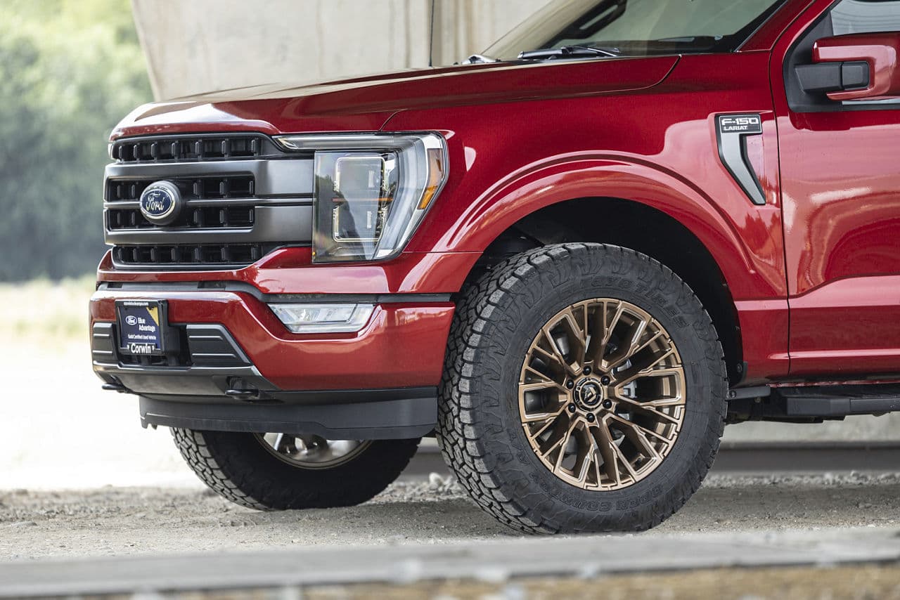 Side profile of 2021 Ford F150 with truck suv wheels