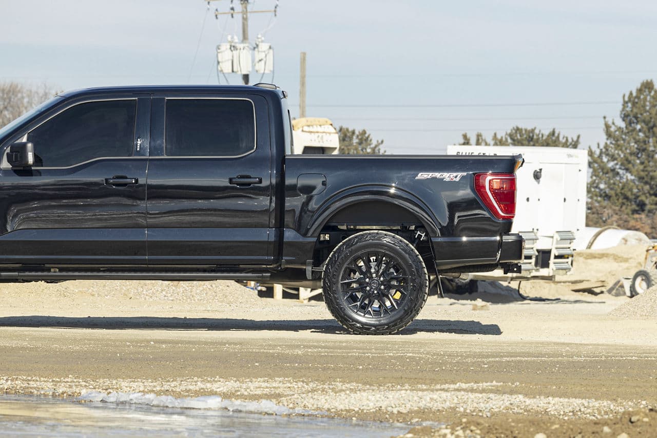 Detail view of 2021 Ford F150 Sport with wheels