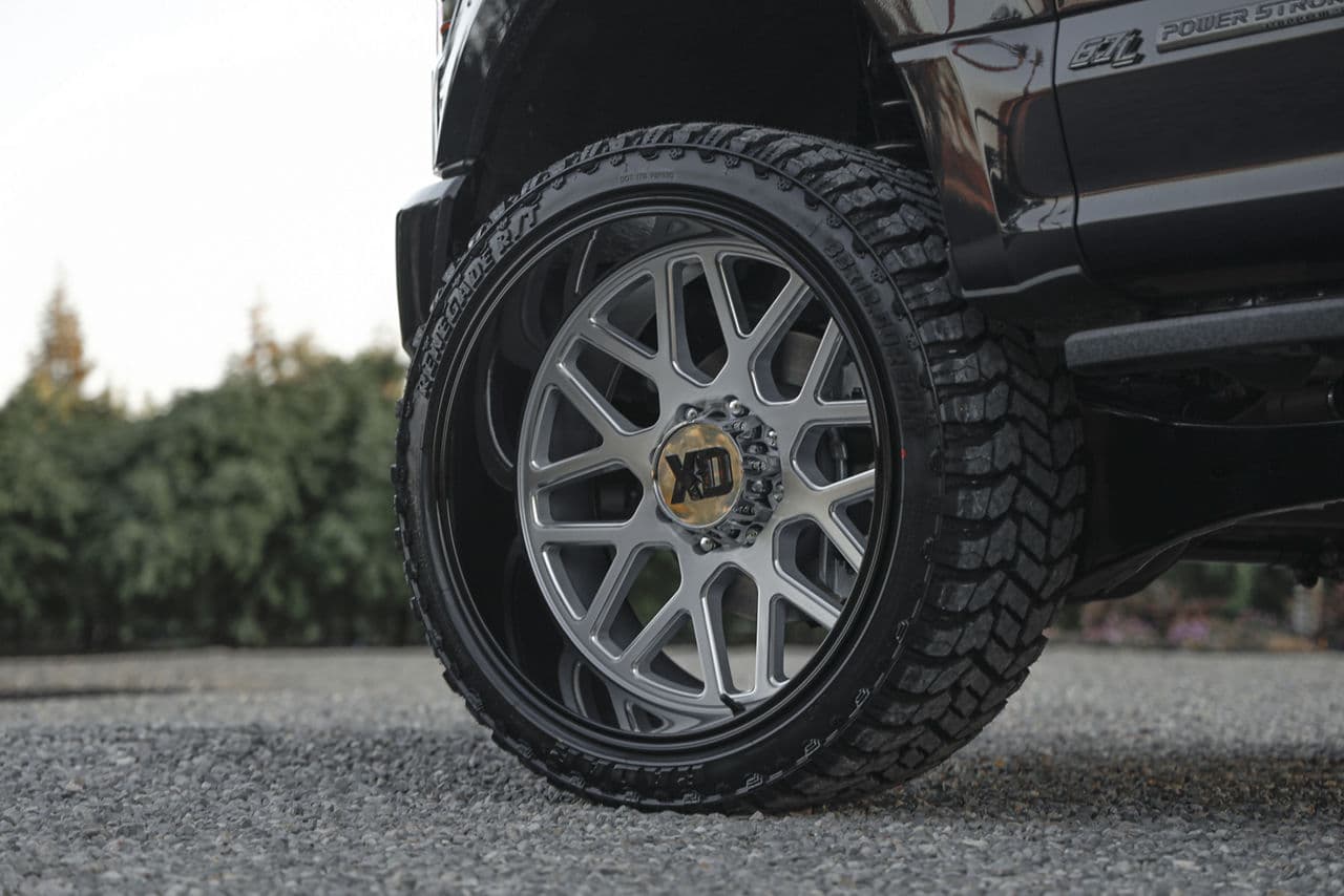 Detail view of 2021 Ford F250 with truck suv wheels