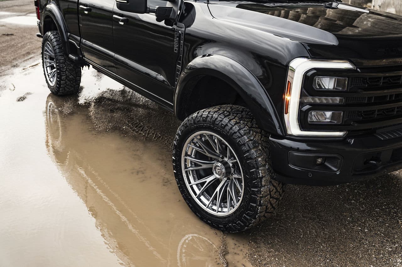 Side profile of 2021 Ford F250 with truck suv wheels