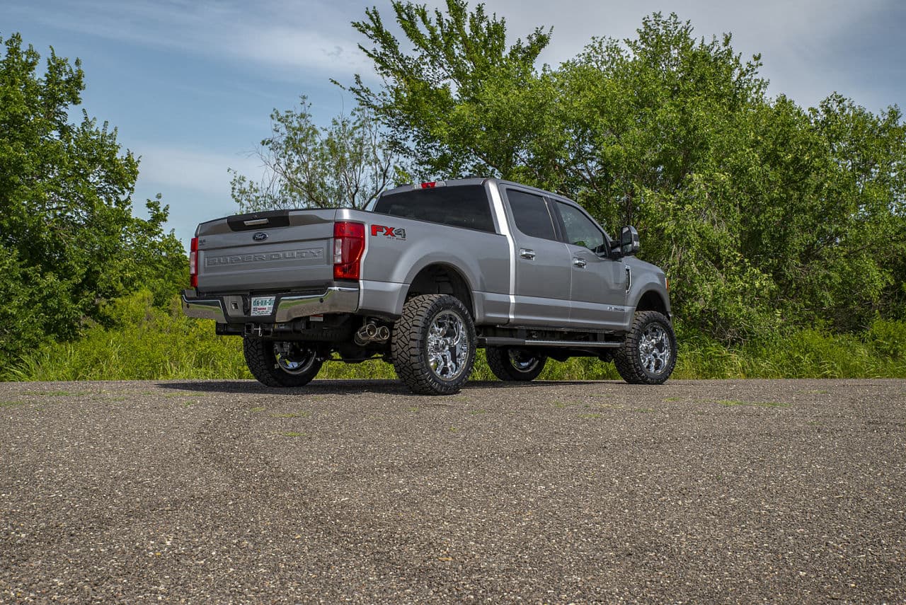 Rear view of 2021 Ford F250 with truck suv wheels