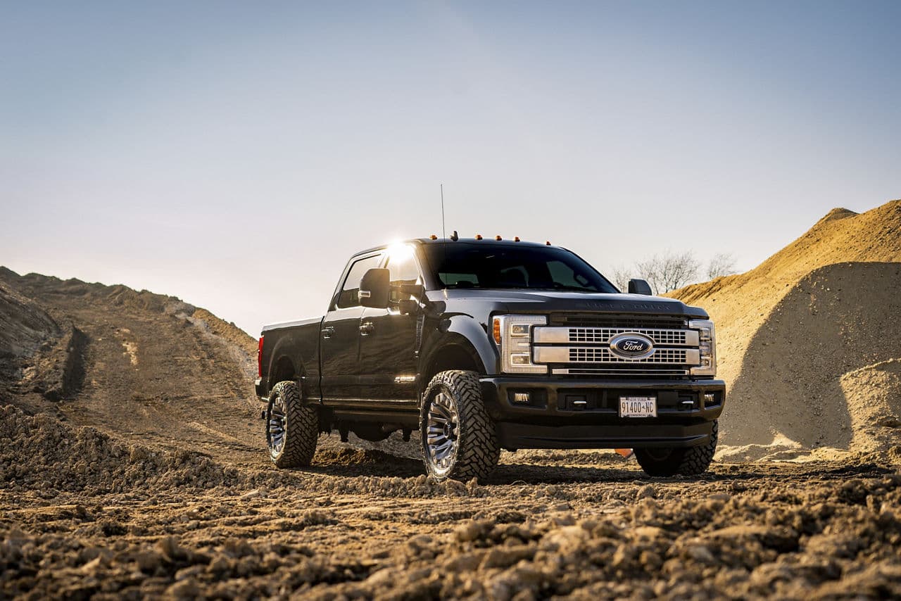 Front view of 2021 Ford F250 with wheels
