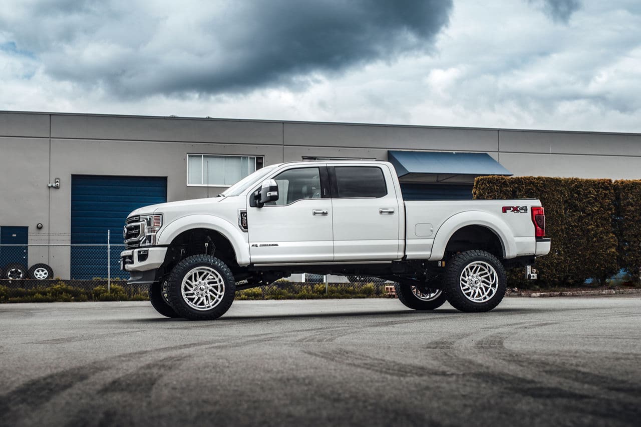 Interior of 2021 Ford F350 with wheels