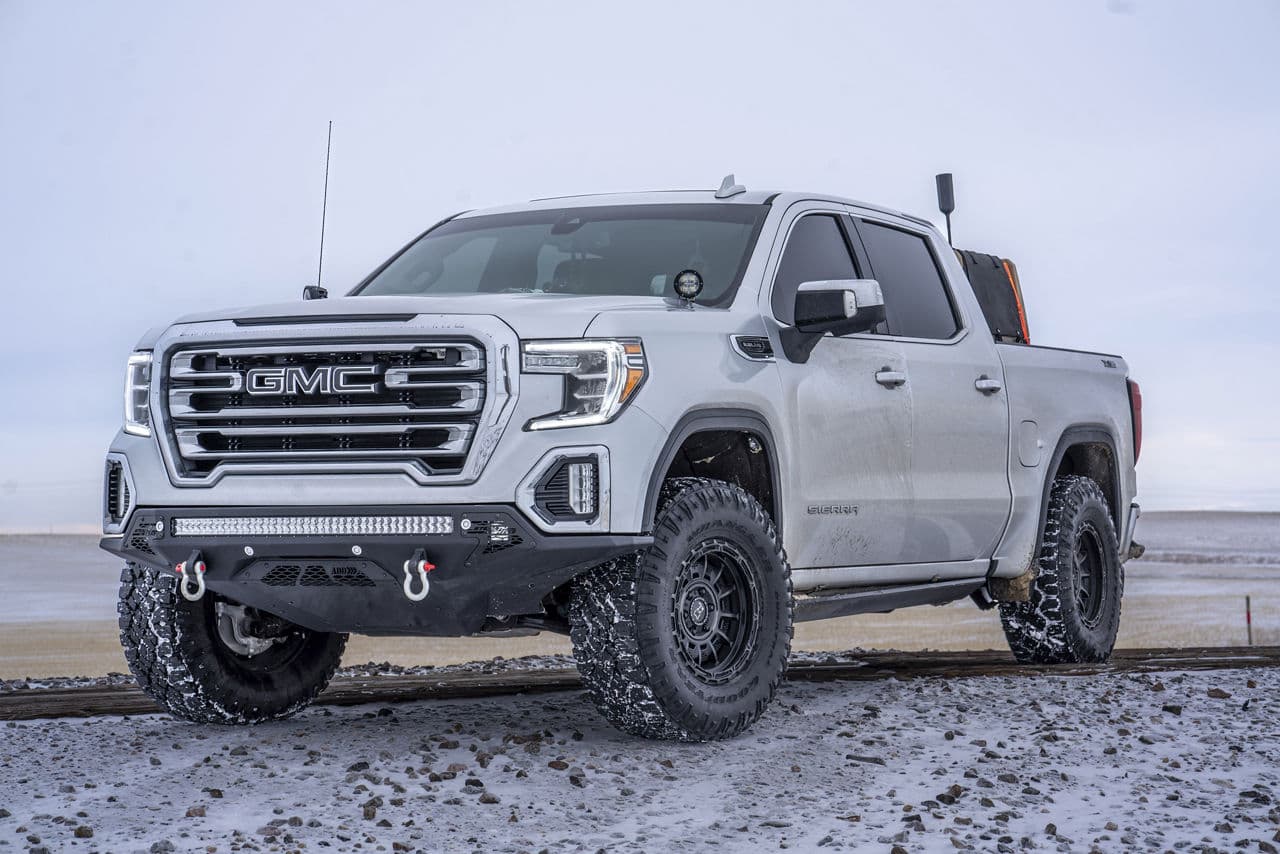 Front view of 2021 GMC Sierra 2500 with truck suv wheels
