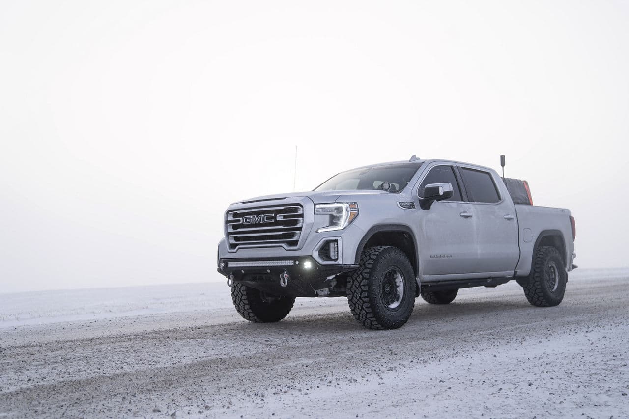 Side profile of 2021 GMC Sierra 2500 with truck suv wheels