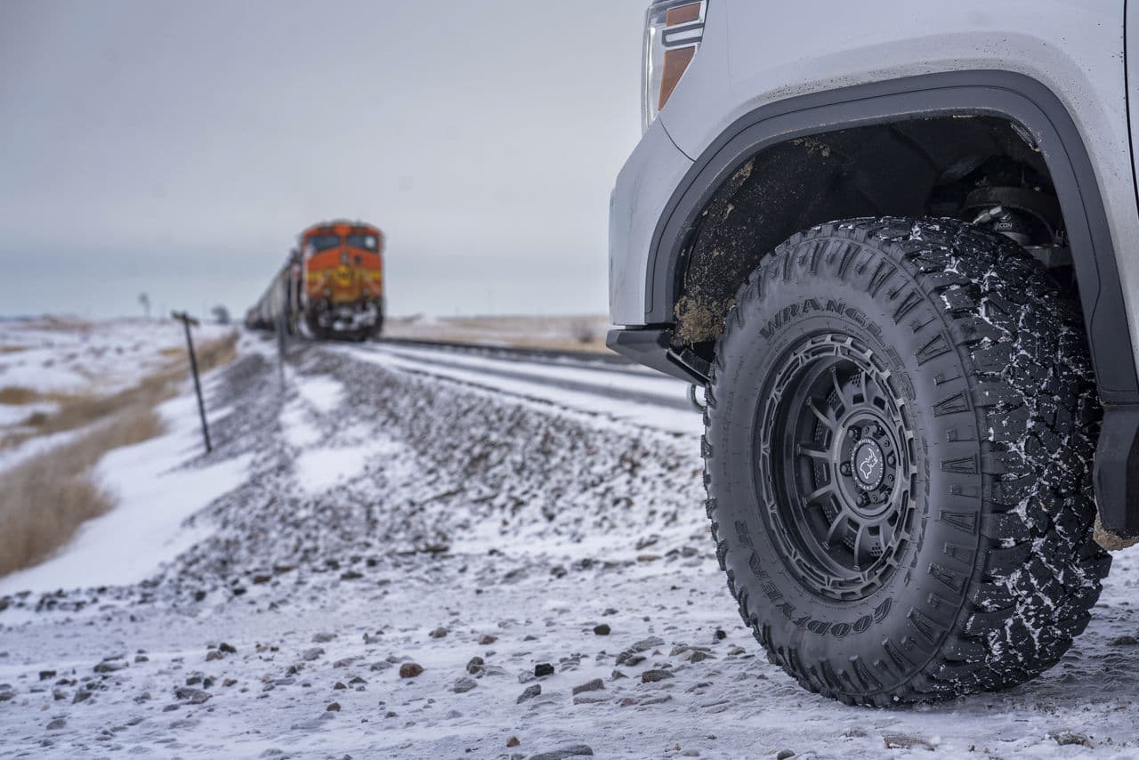 Rear view of 2021 GMC Sierra 2500 with truck suv wheels