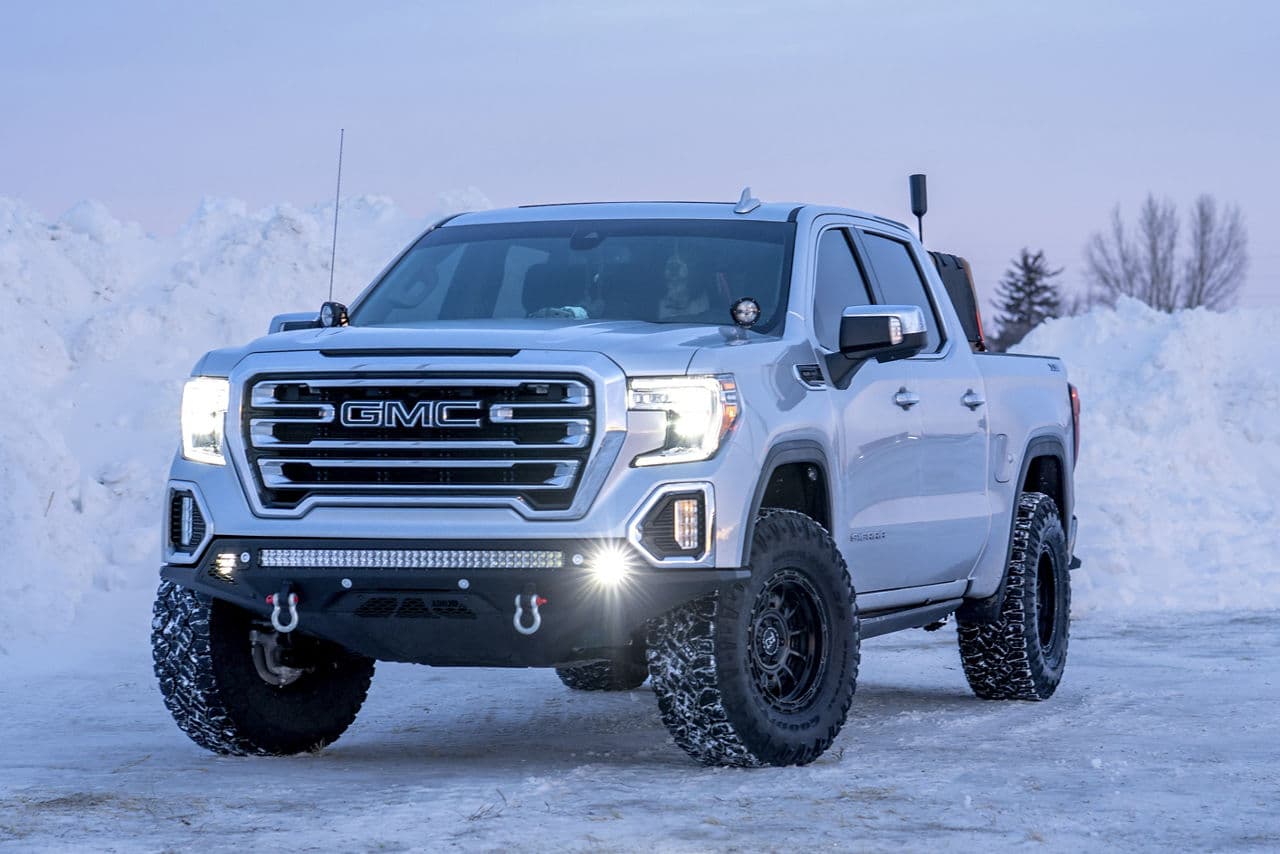 Detail view of 2021 GMC Sierra 2500 with truck suv wheels