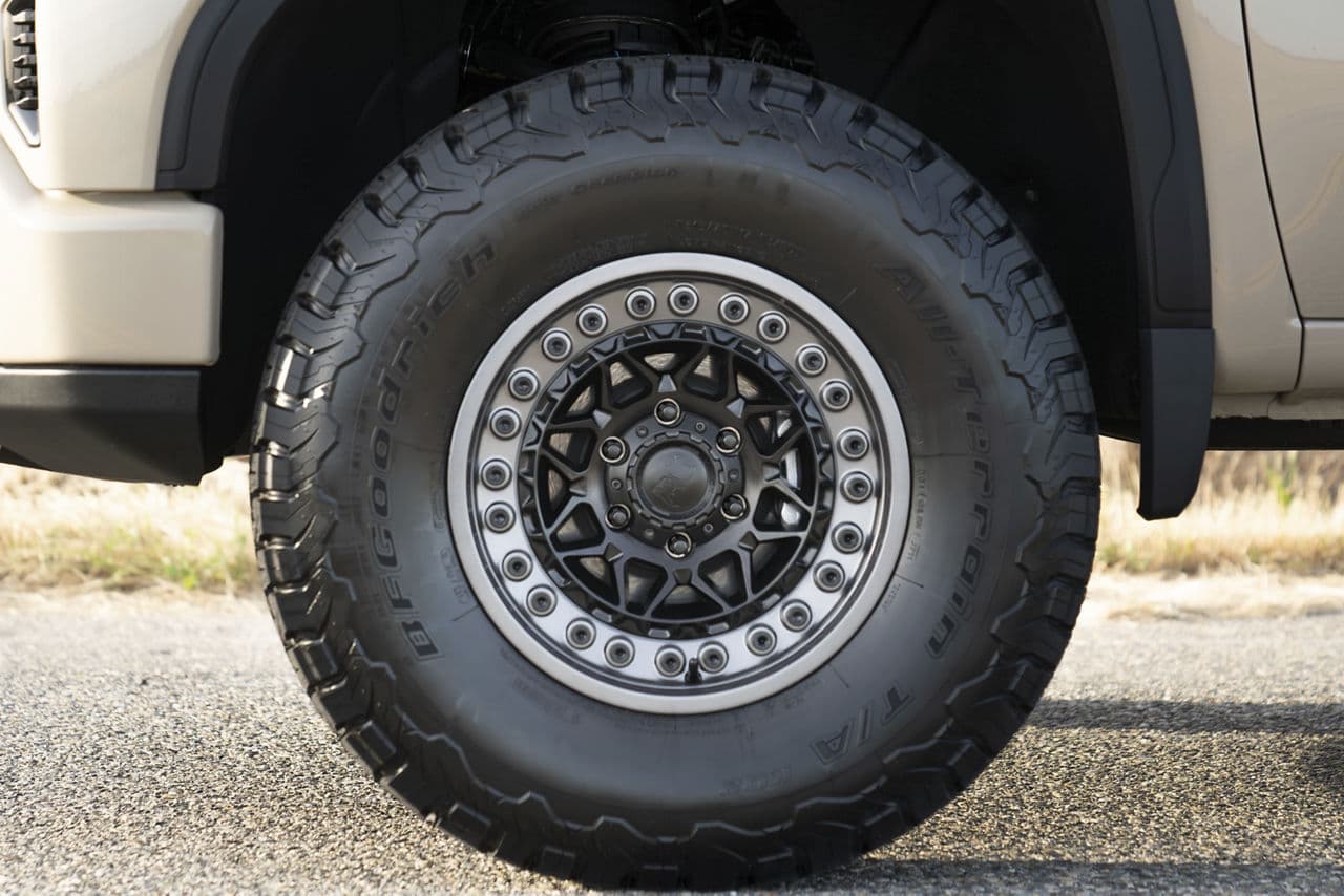 Interior of 2021 GMC Sierra with wheels