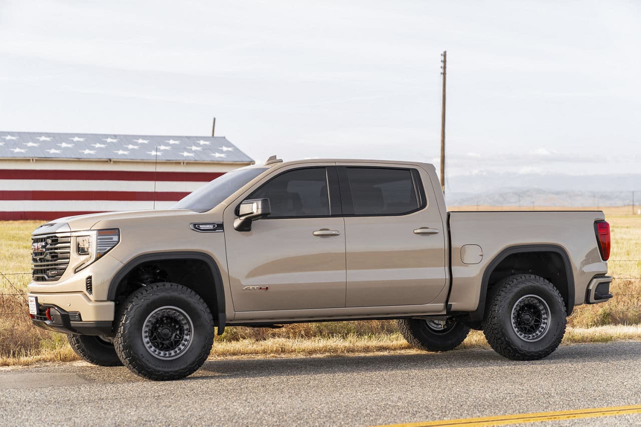 Detail view of 2021 GMC Sierra with wheels