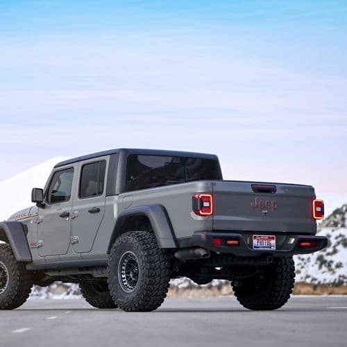 Detail view of 2021 Jeep Gladiator with truck suv wheels