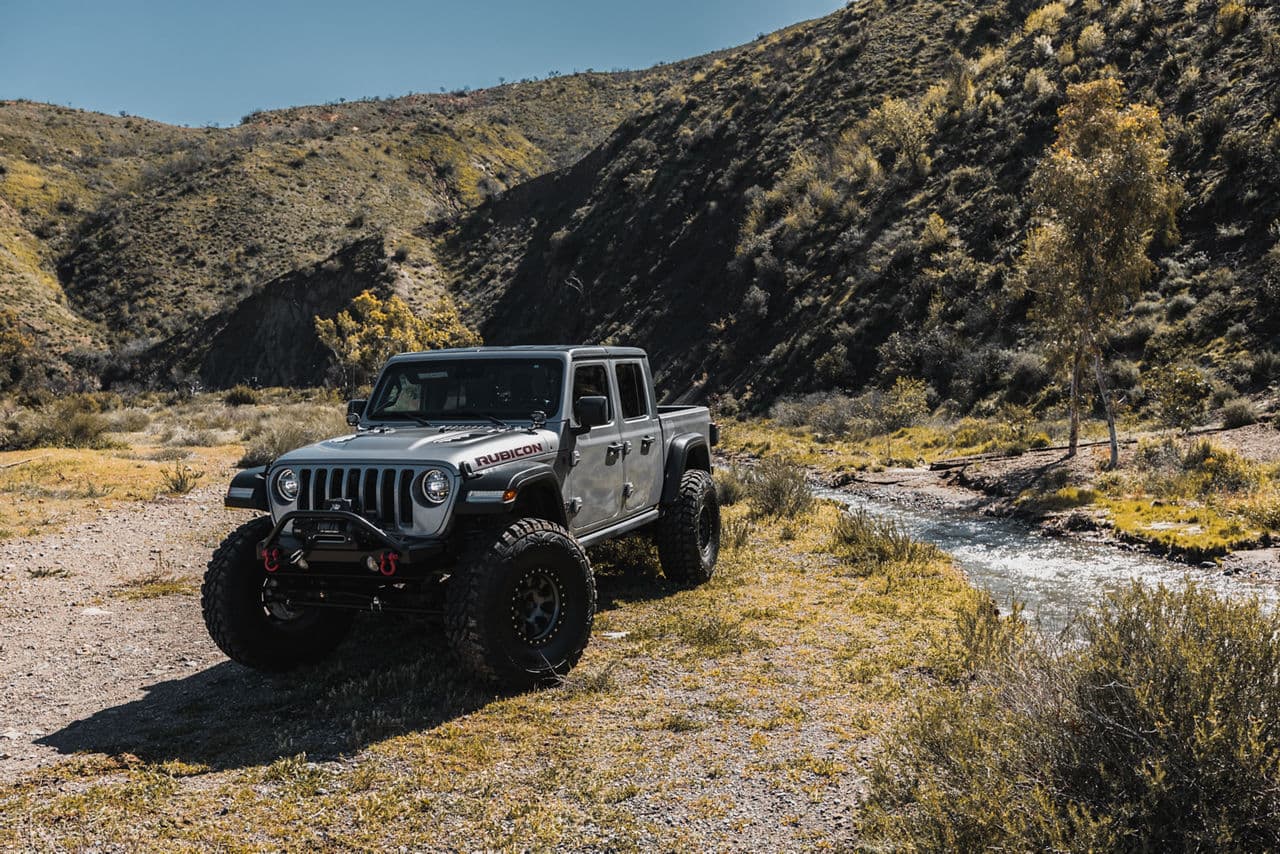 Interior of 2021 Jeep Gladiator with vehicle wraps