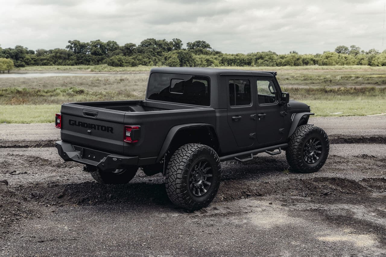 Side profile of 2021 Jeep Wrangler with truck suv wheels