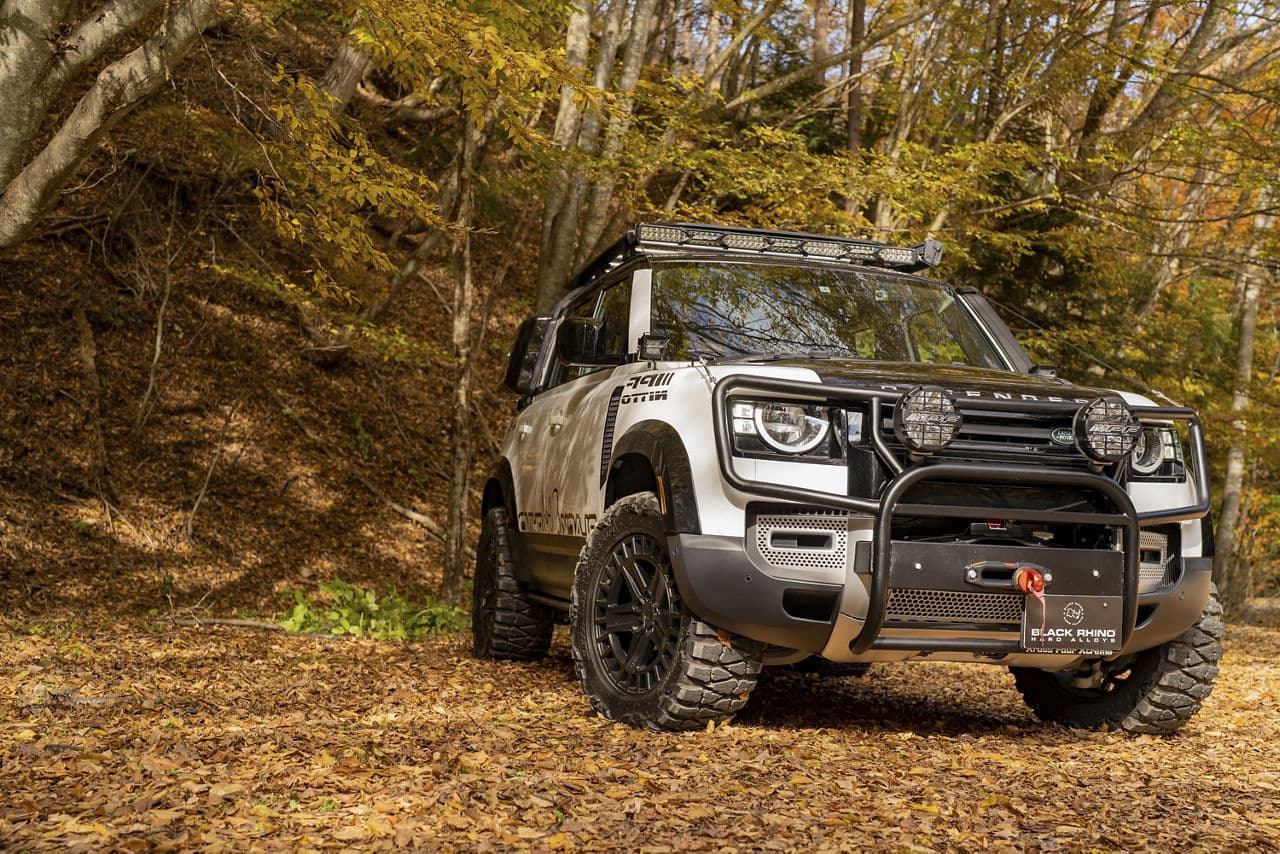 Interior of 2021 Land Rover Defender with wheels