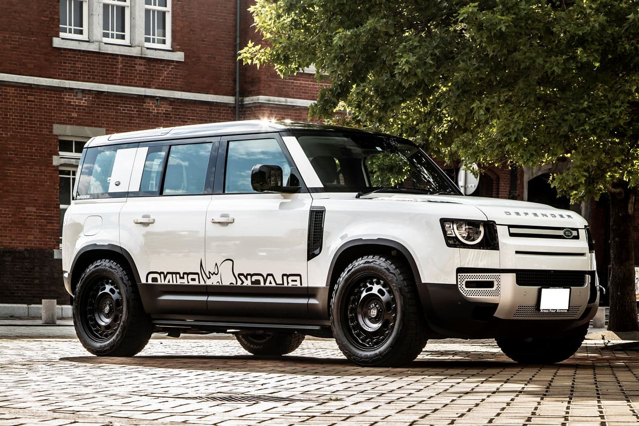 Interior of 2021 Land Rover Defender with wheels