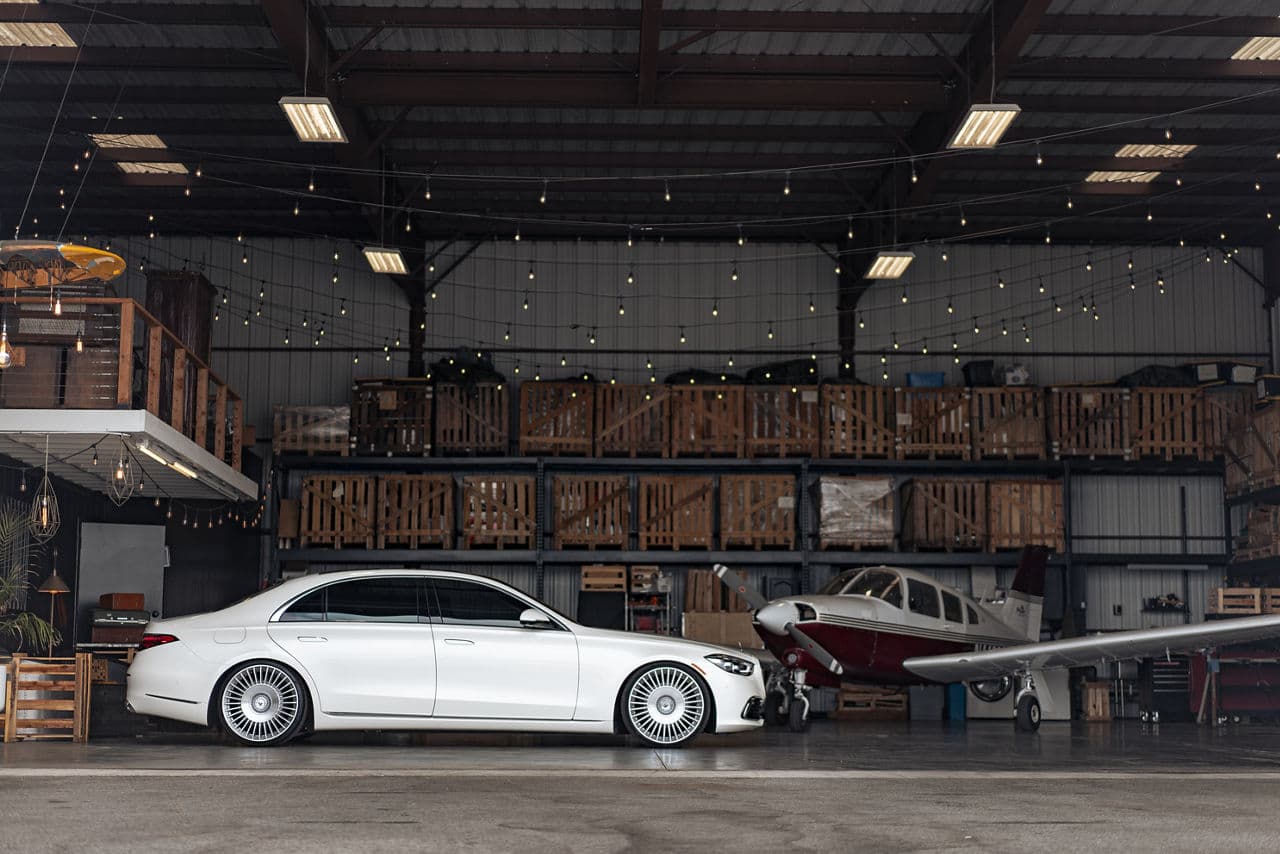 Interior of 2021 Mercedes-Benz S580 with wheels