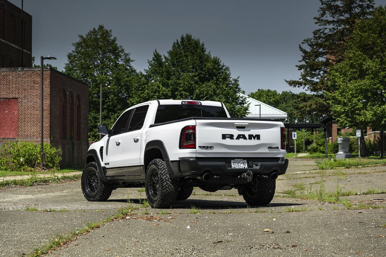 Side profile of 2021 Ram 1500 TRX with truck suv wheels