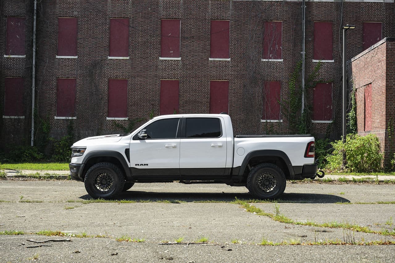 Rear view of 2021 Ram 1500 TRX with truck suv wheels