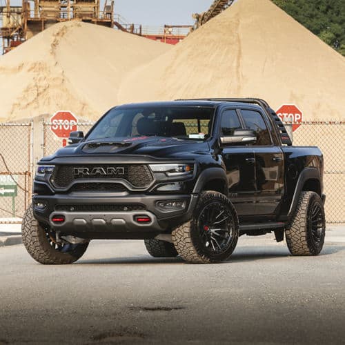 Detail view of 2021 Ram 1500 TRX with truck suv wheels