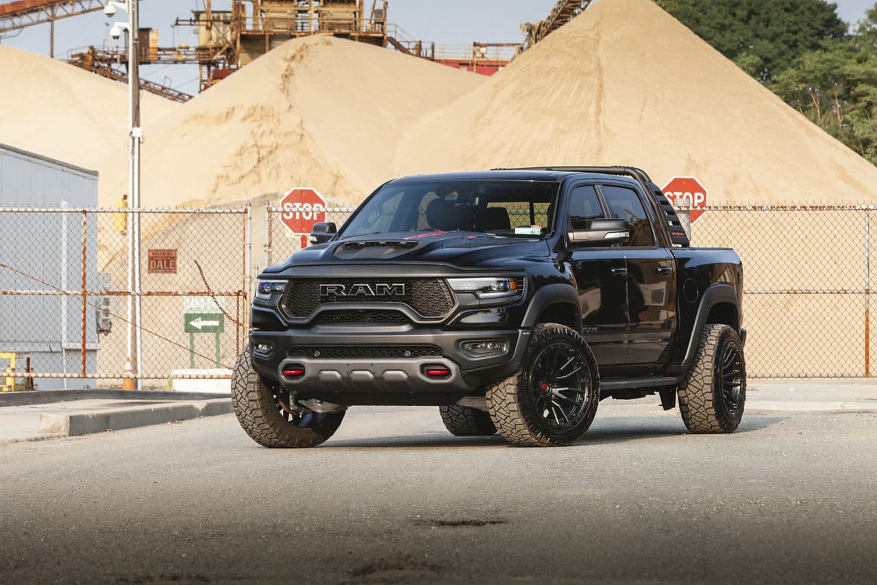Front view of 2021 Ram 1500 TRX with wheels