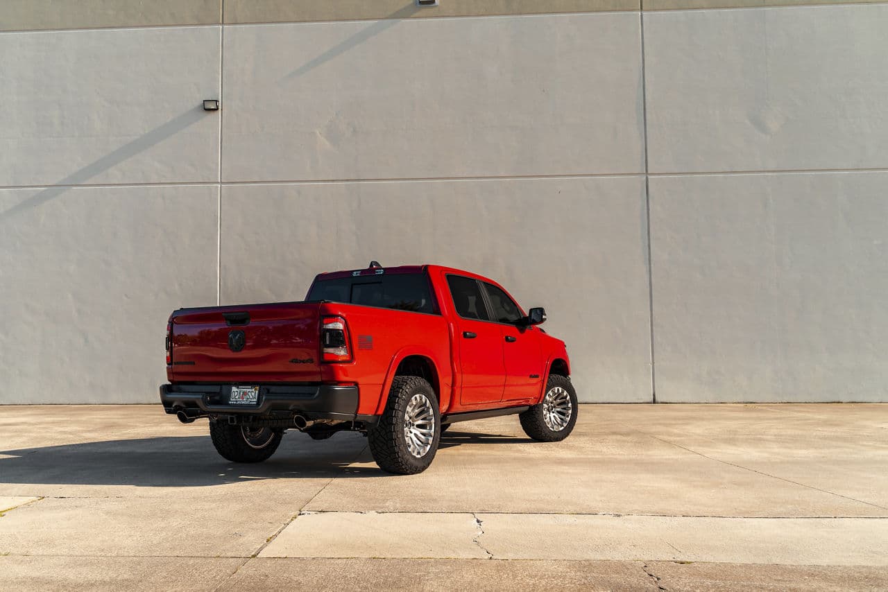 Side profile of 2021 Ram 1500 with wheels
