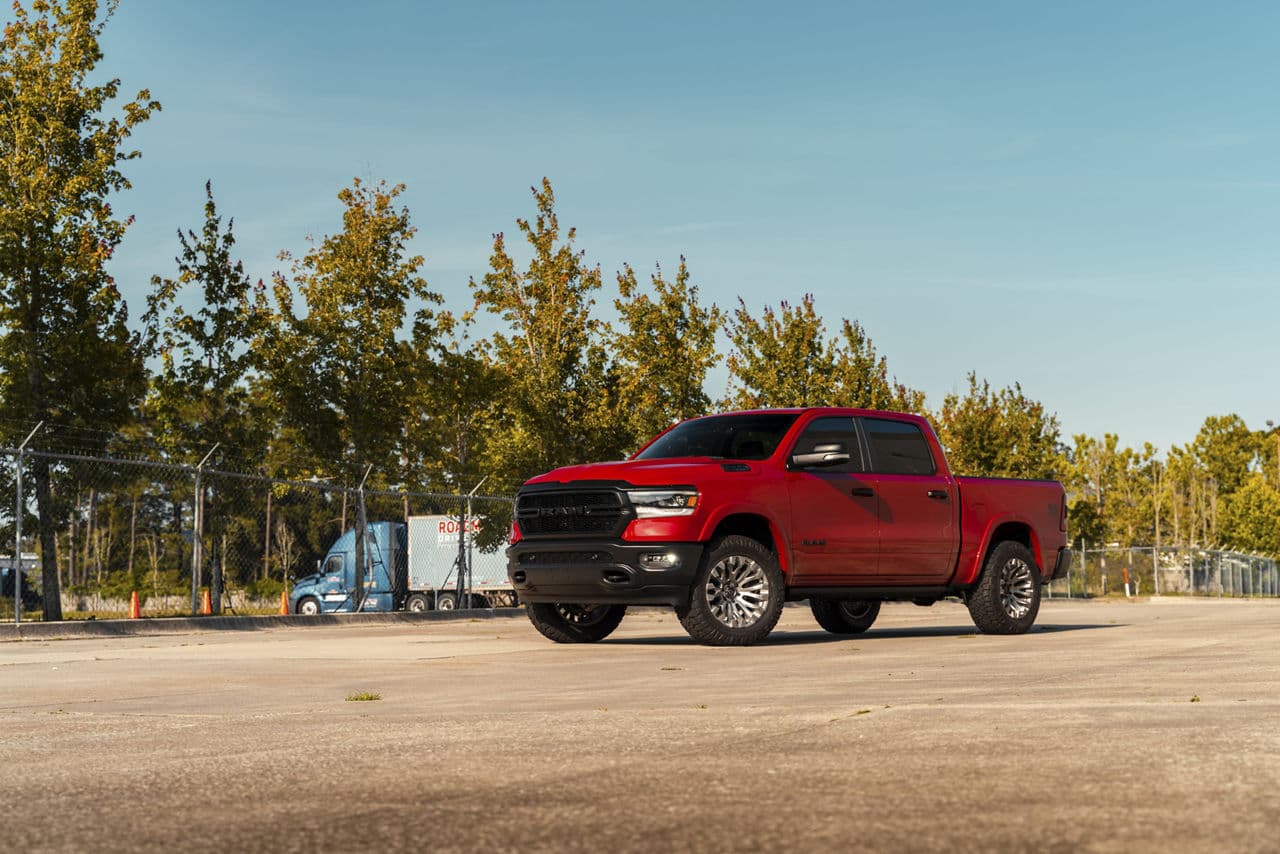 Detail view of 2021 Ram 1500 with wheels