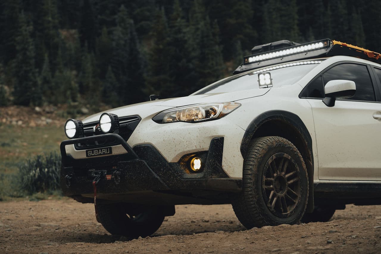 Rear view of 2021 Subaru Crosstrek with wheels