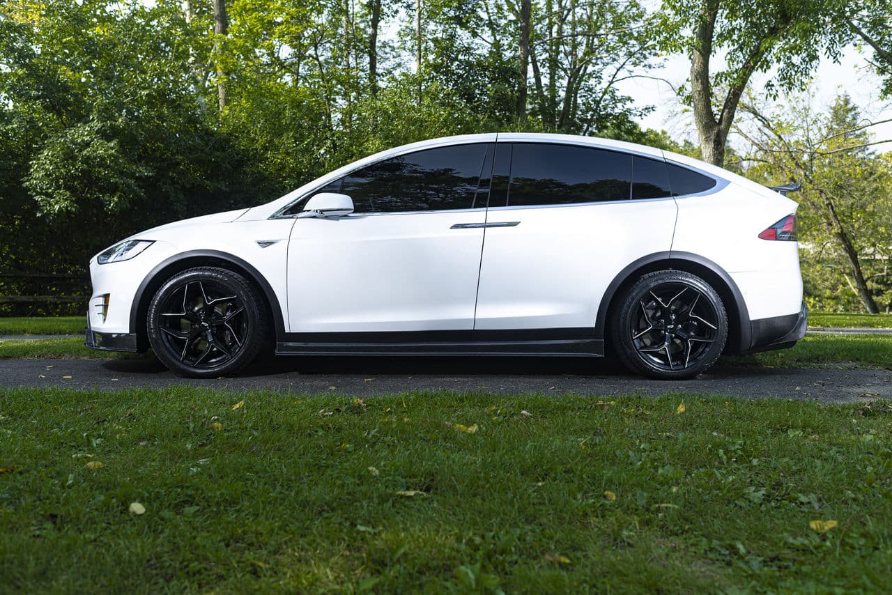 Interior of 2021 Tesla Model X with wheels