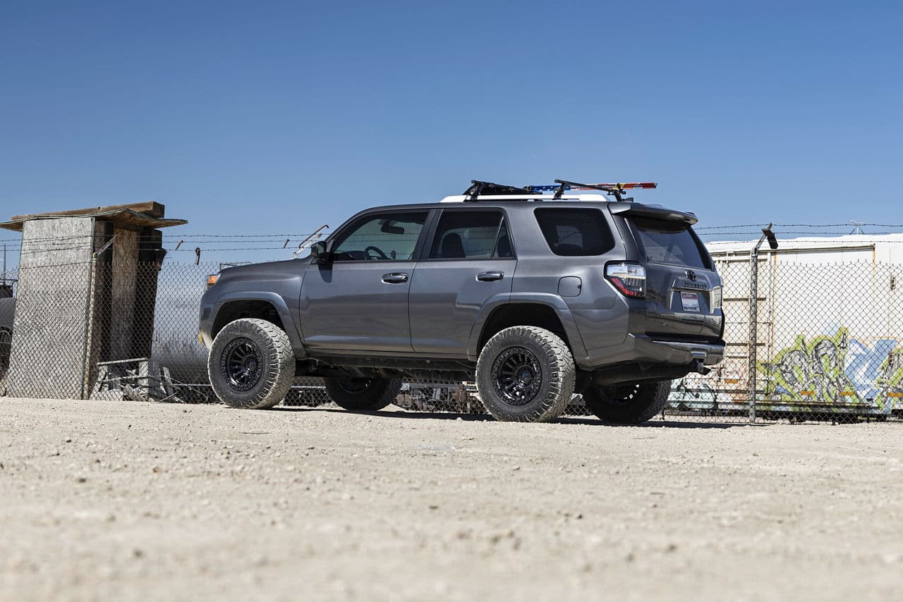 Side profile of 2021 Toyota 4Runner with custom wheels and tires