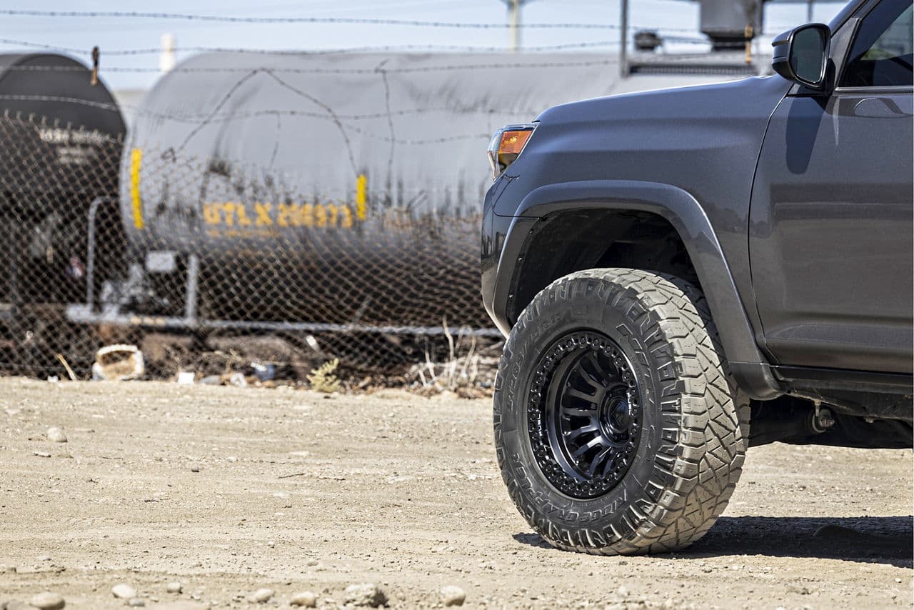 Interior of 2021 Toyota 4Runner with custom wheels and tires