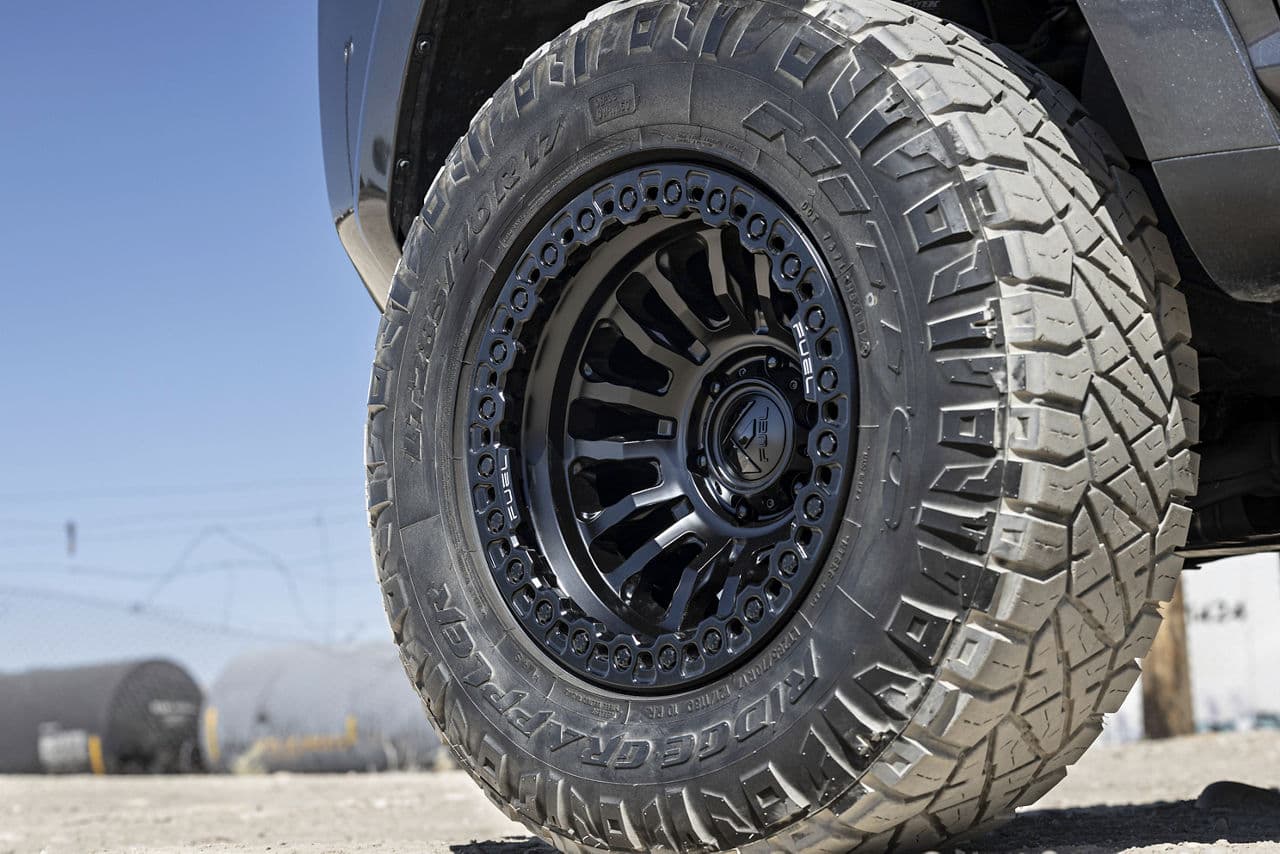 Detail view of 2021 Toyota 4Runner with custom wheels and tires
