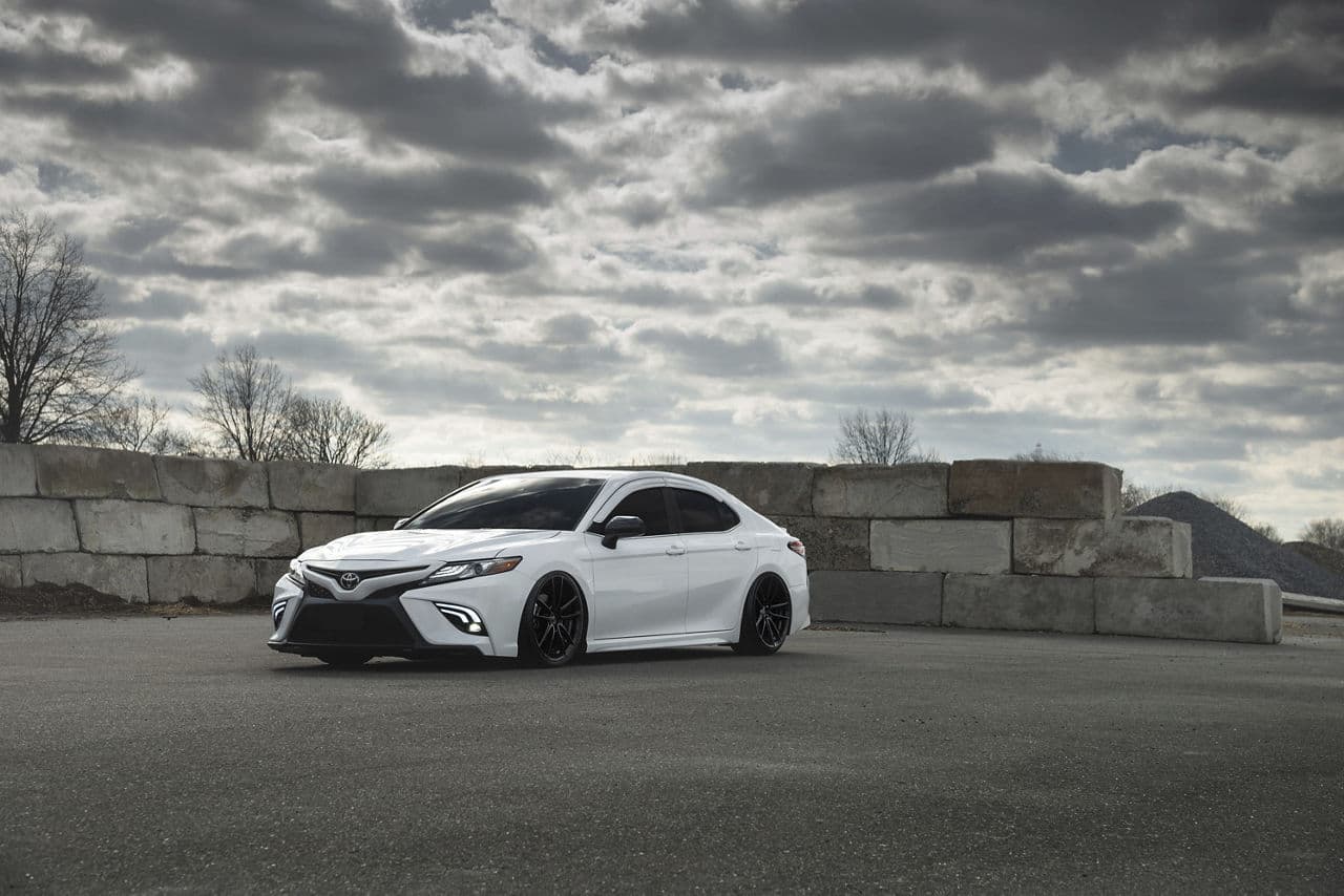 Interior of 2021 Toyota Camry with wheels
