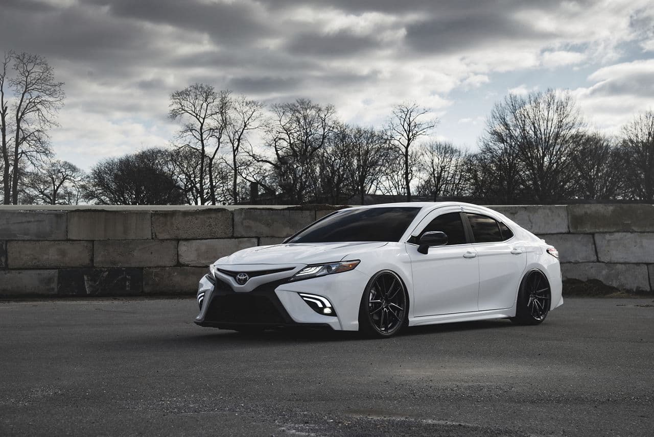 Detail view of 2021 Toyota Camry with wheels