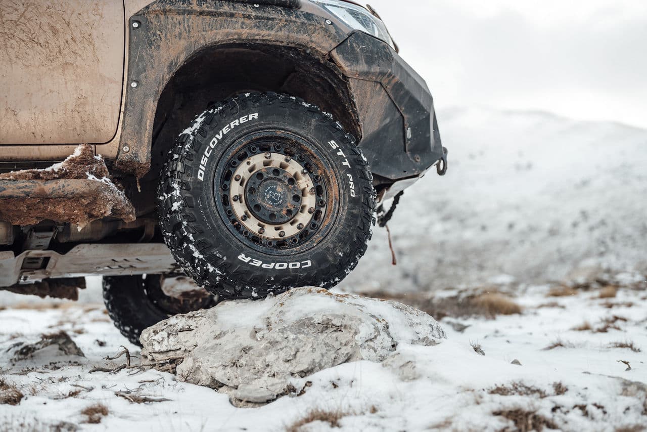 Rear view of 2021 Toyota Hilux with truck suv wheels
